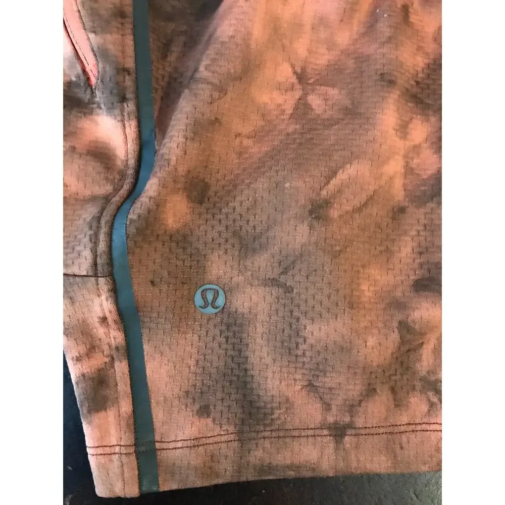 Lululemon Textured Tech Shorts Diamond Dye Warm Coral Mens Small 7